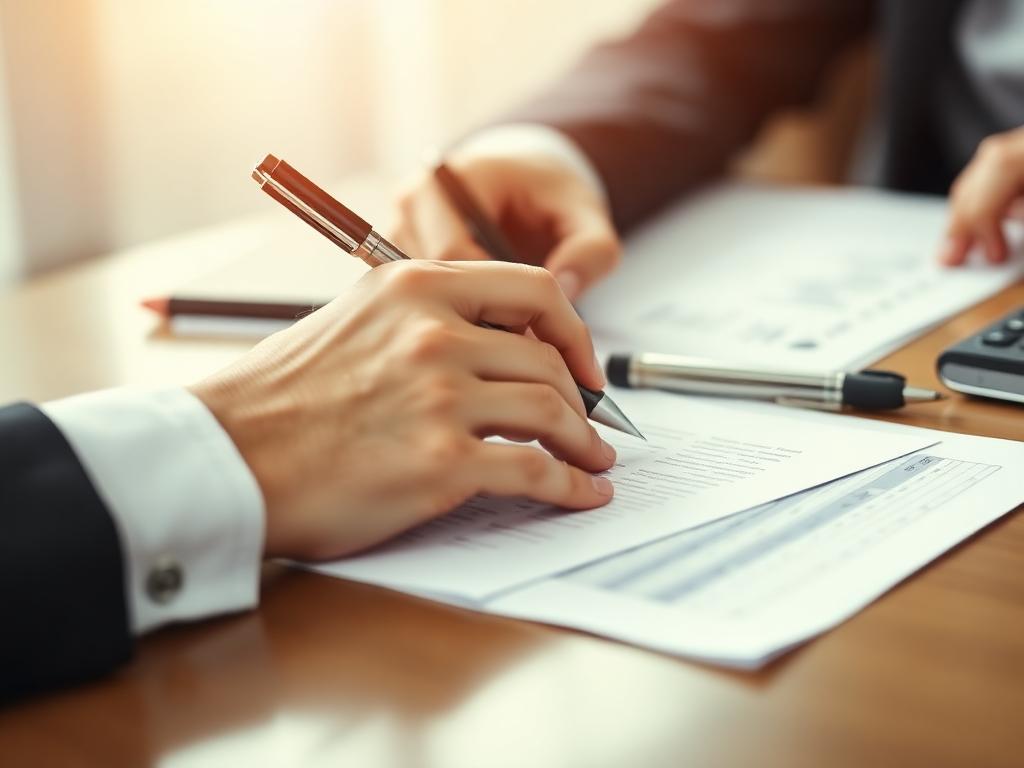 Accountant reviewing tax documents